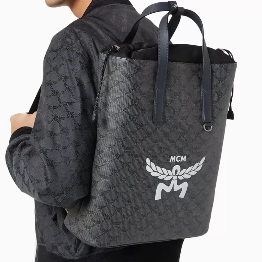 MCM Large Himmel Lauretos Logo Printed Backpack